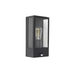 Qazqa buitenlampen met sensor rotterdam zwart e27