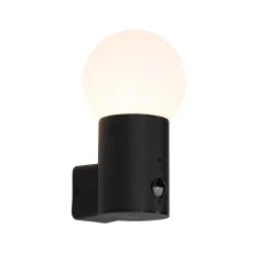 Qazqa buitenlampen met sensor huma zwart e27