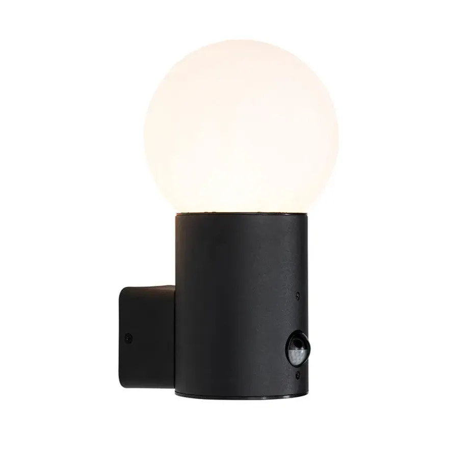 Qazqa buitenlampen met sensor huma zwart e27