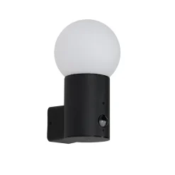 Qazqa buitenlampen met sensor huma zwart e27