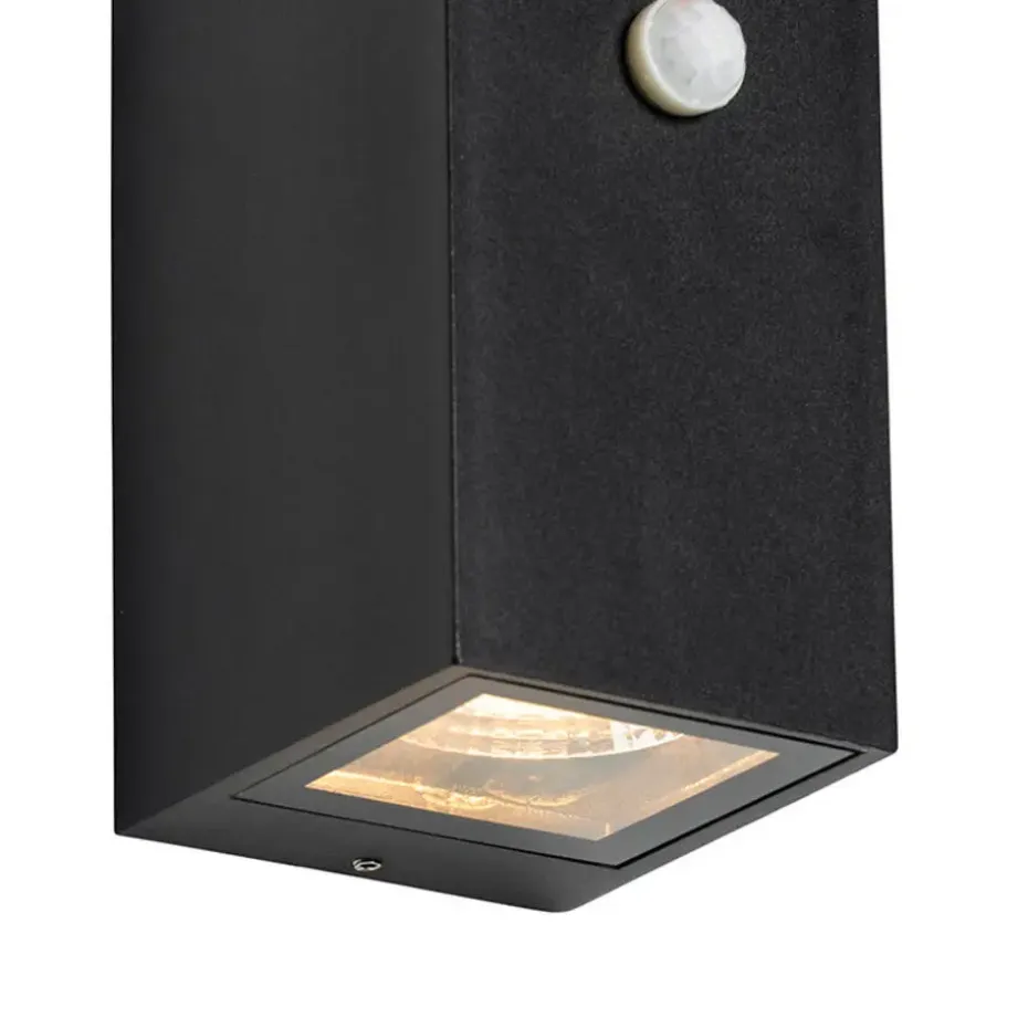 Qazqa buitenlampen met sensor baleno zwart gu10