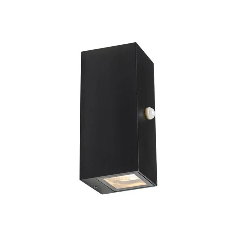 Qazqa buitenlampen met sensor baleno zwart gu10