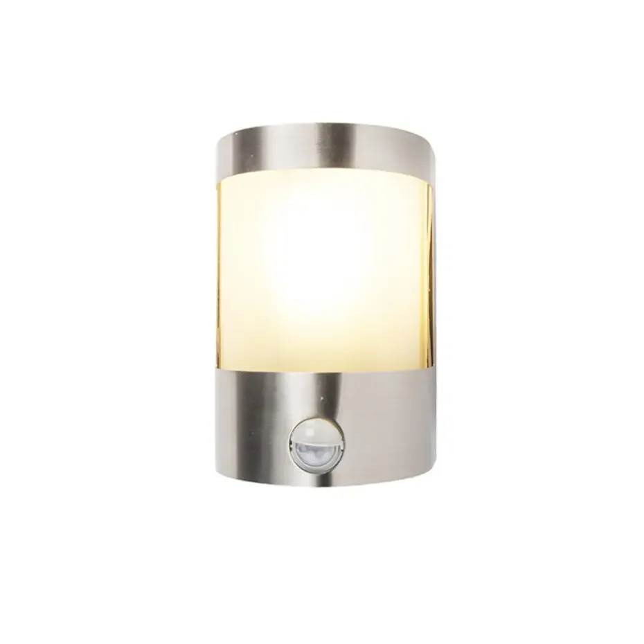 Qazqa buitenlampen met sensor mira zilverkleurig e27