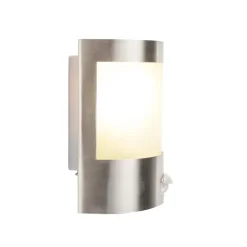 Qazqa buitenlampen met sensor mira zilverkleurig e27