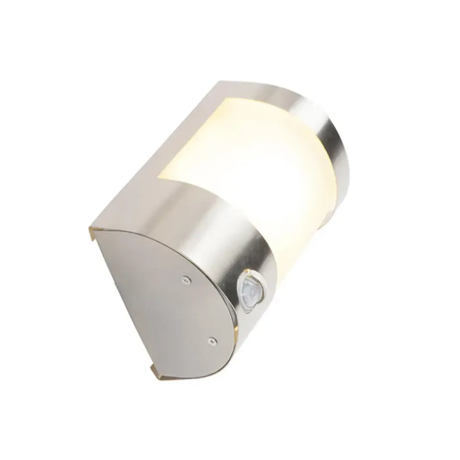 Qazqa buitenlampen met sensor mira zilverkleurig e27