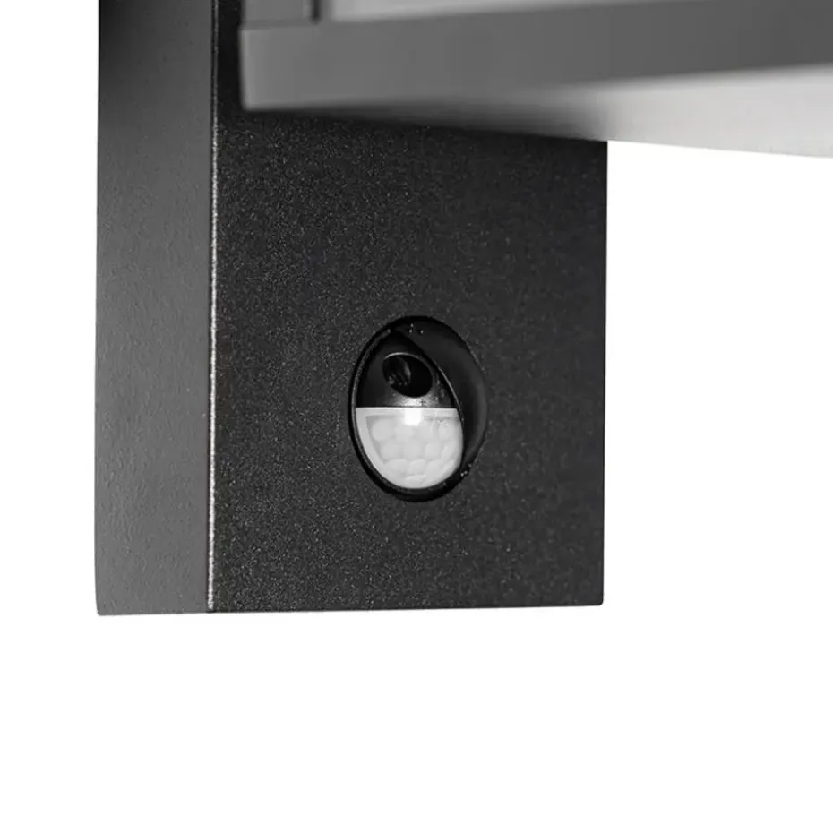 Qazqa buitenlampen met sensor charlois zwart e27
