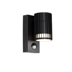 Qazqa buitenlampen met sensor boris zwart gu10