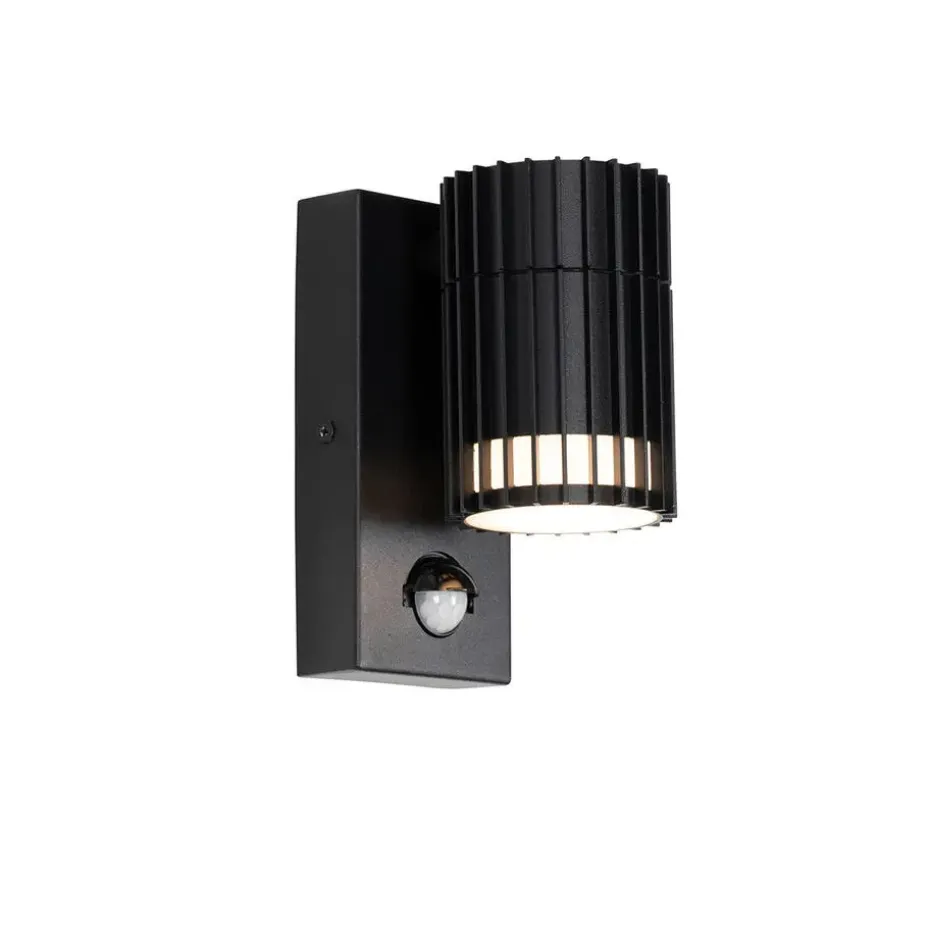 Qazqa buitenlampen met sensor boris zwart gu10