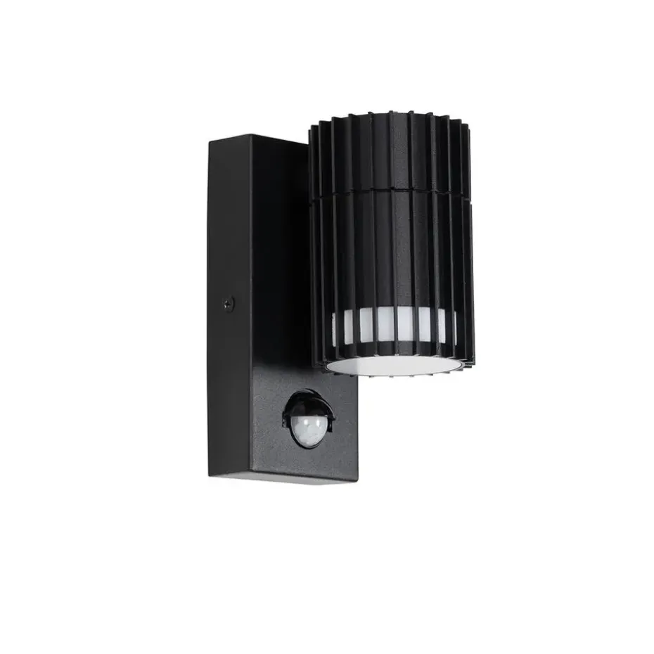 Qazqa buitenlampen met sensor boris zwart gu10