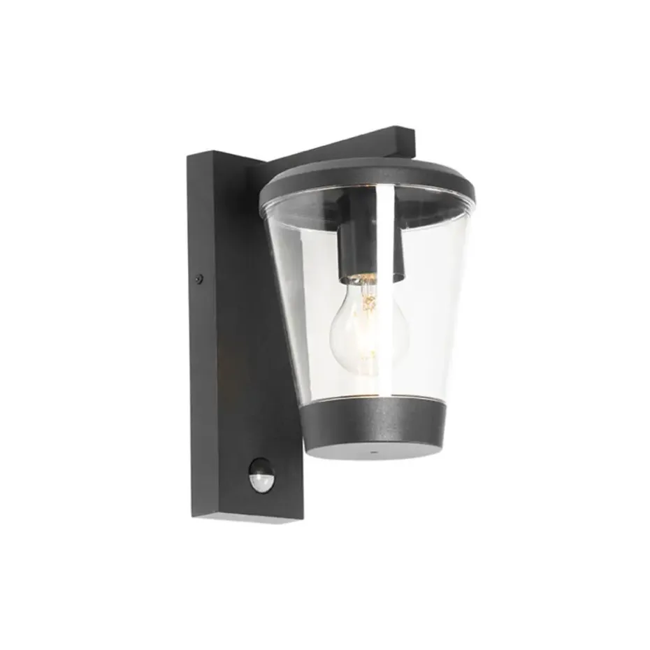 Qazqa buitenlampen met sensor joren zwart e27