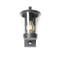 Qazqa buitenlampen met sensor joren zwart e27