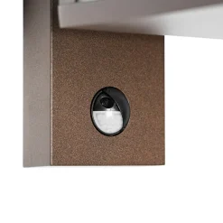 Qazqa buitenlampen met sensor charlois bronskleurig e27