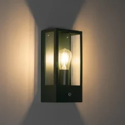 Qazqa buitenlampen met sensor rotterdam groen e27