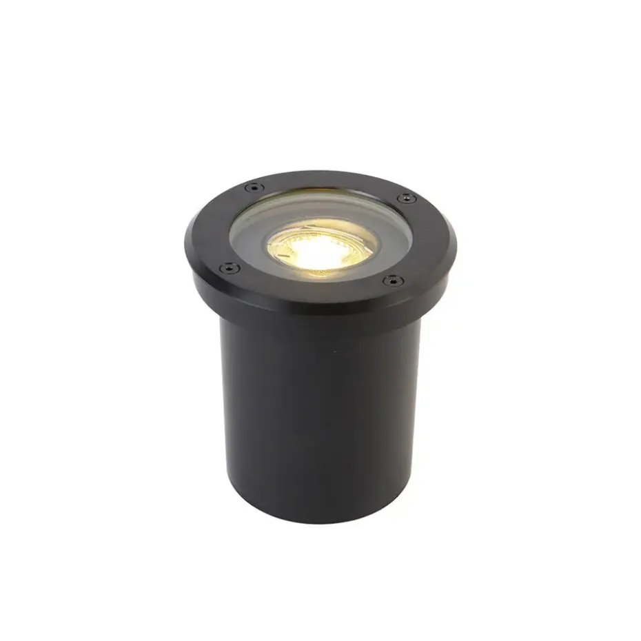 Qazqa grondspots delux zwart gu10