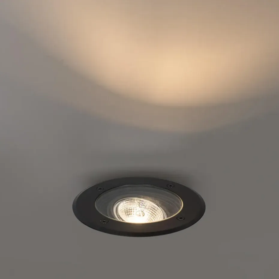 Qazqa grondspots delux zwart gu10