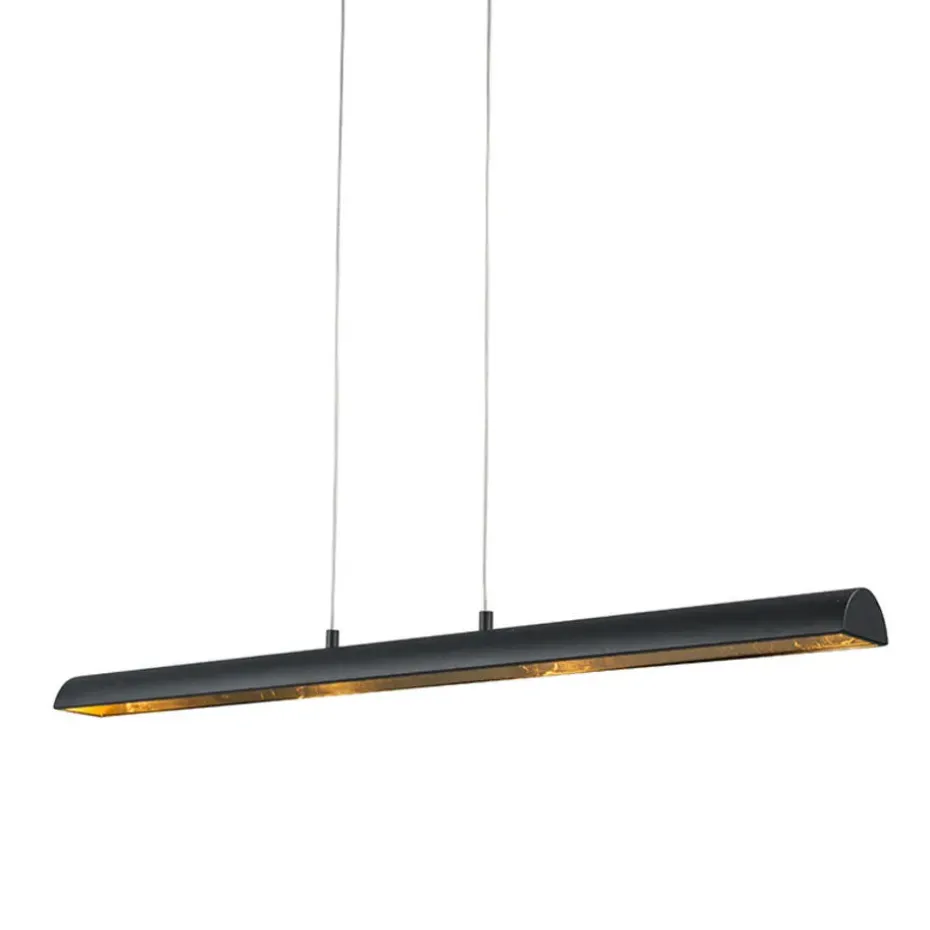 Qazqa hanglampen balo zwart geïntegreerde led
