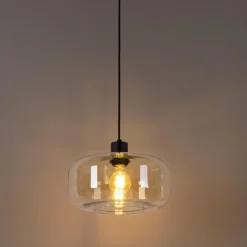 Qazqa hanglampen bizle beige e27