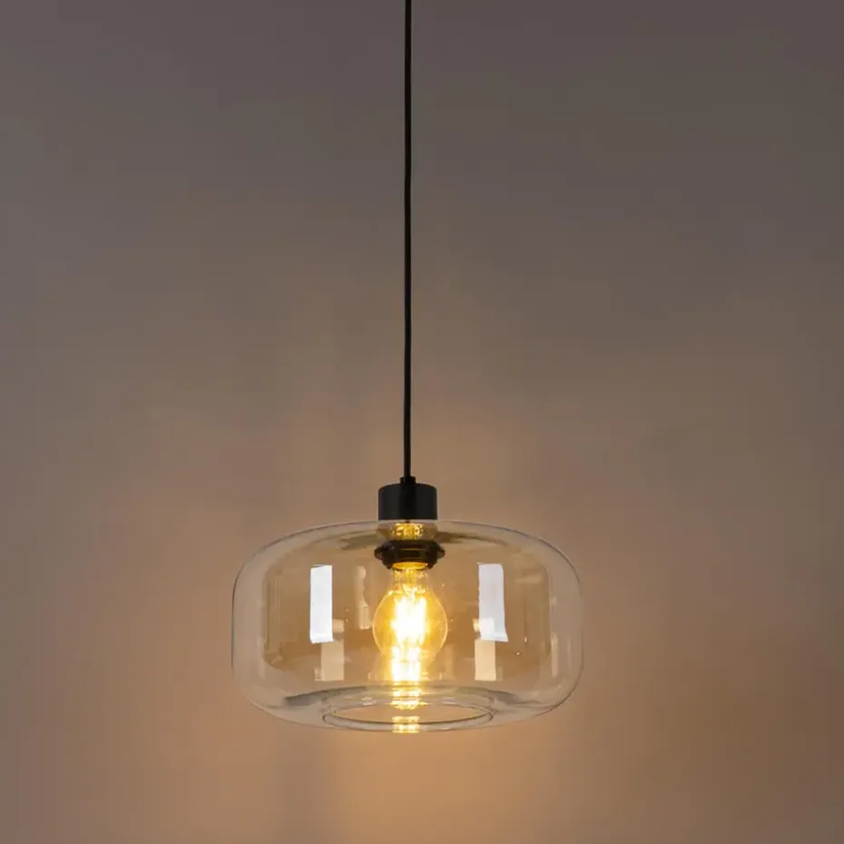 Qazqa hanglampen bizle beige e27