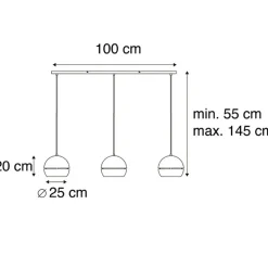 Qazqa hanglampen buell hl zwart e27