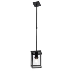 Qazqa hanglampen buiten charlois zwart e27