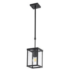 Qazqa hanglampen buiten charlois zwart e27