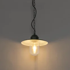 Qazqa hanglampen buiten kansas groen e27