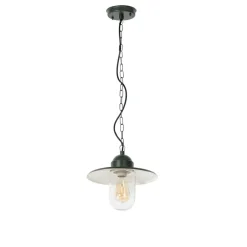 Qazqa hanglampen buiten kansas groen e27