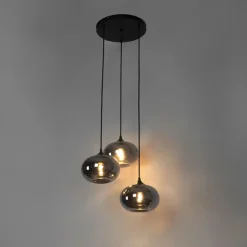 Qazqa hanglampen busa zwart e27