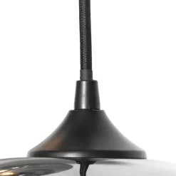 Qazqa hanglampen busa zwart e27