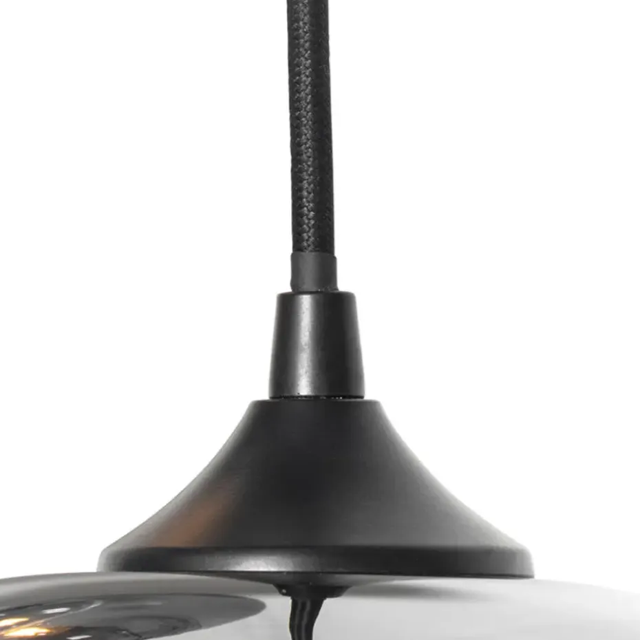 Qazqa hanglampen busa zwart e27