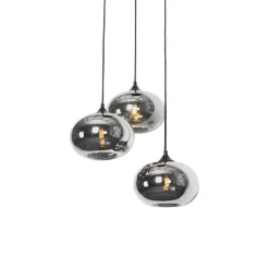 Qazqa hanglampen busa zwart e27