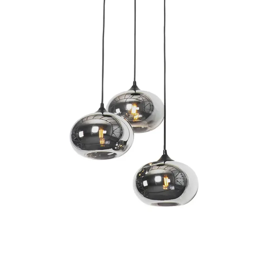 Qazqa hanglampen busa zwart e27
