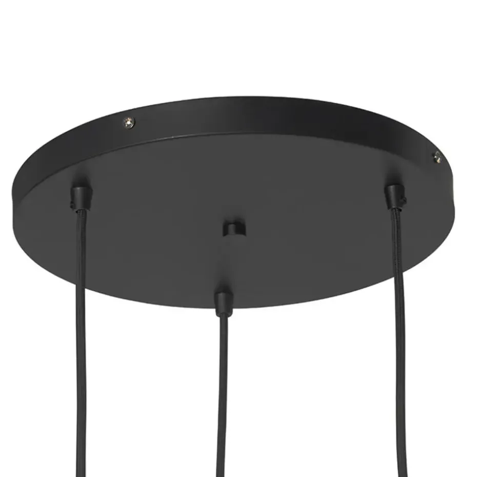Qazqa hanglampen busa zwart e27