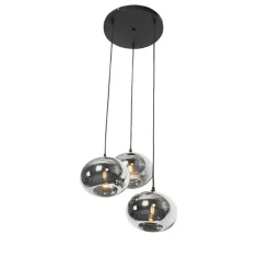 Qazqa hanglampen busa zwart e27