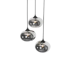 Qazqa hanglampen busa zwart e27