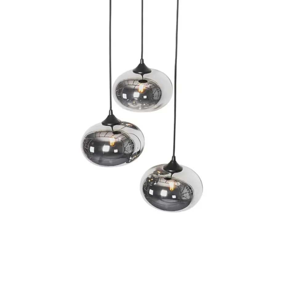 Qazqa hanglampen busa zwart e27