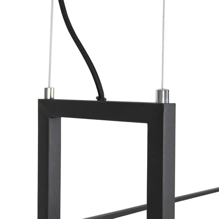 Qazqa hanglampen cage rack zwart e27