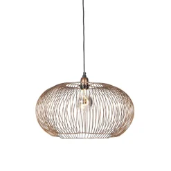 Qazqa hanglampen finn bruin e27