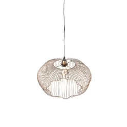 Qazqa hanglampen finn bruin e27