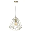 Qazqa hanglampen framework goudkleurig e27
