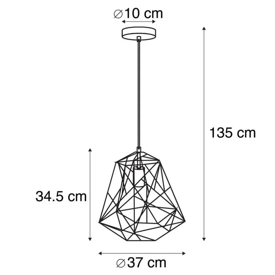 Qazqa hanglampen framework goudkleurig e27