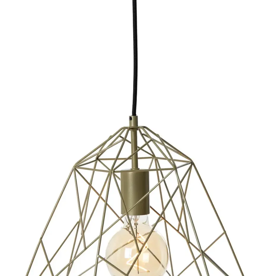 Qazqa hanglampen framework goudkleurig e27