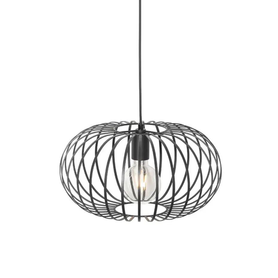 Qazqa hanglampen johanna zwart e27