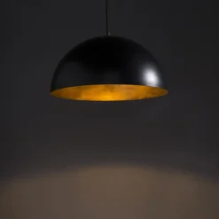 Qazqa hanglampen magna zwart e27