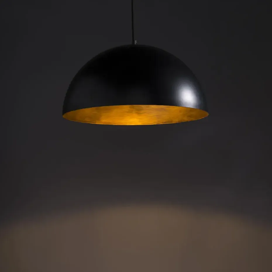 Qazqa hanglampen magna zwart e27