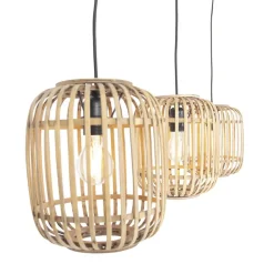Qazqa hanglampen manila beige e27