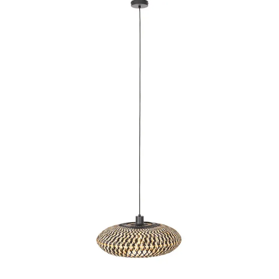 Qazqa hanglampen ostrava zwart e27