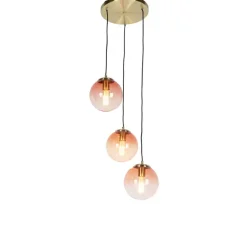 Qazqa hanglampen pallon roze e27