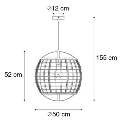 Qazqa hanglampen pascal bruin e27
