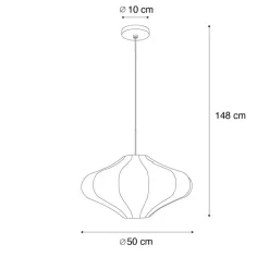 Qazqa hanglampen plu wit e27